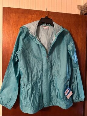 Lightweight Teal Hooded Windbreaker Jacket for Women